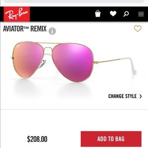 58mm pink raybans (w/ case)